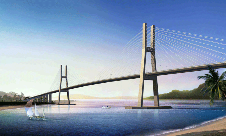 Sketch of Preliminary Design for Mekong River Bridge and Approaches